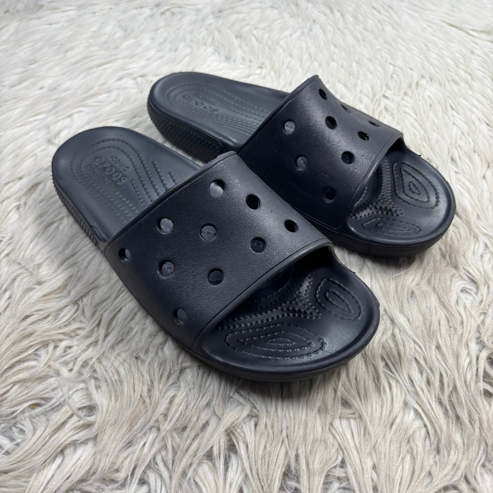 Crocs Women's 10 Men's 8 Black Classic Slide Sandals Beach Comfort